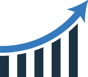 analytics bar chart trend icon graphics vector image