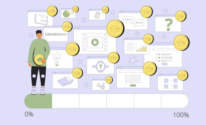 Gamification in learning process Royalty Free Vector Image