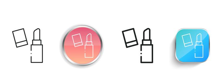 lipstick icon thin linear regular and button vector image