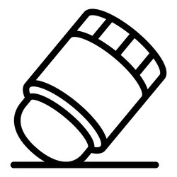 round push button switch being pressed down icon vector image