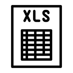 Xls file format document line icon vector