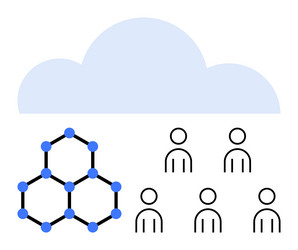cloud computing concept with network nodes vector image