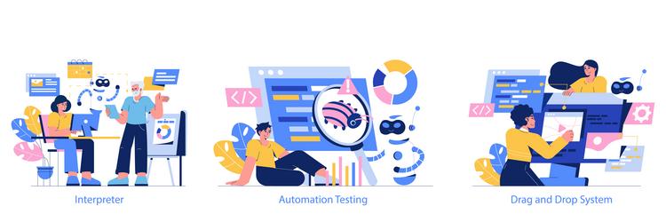 development process automation flat vector image