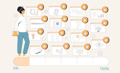 Gamification in learning process Royalty Free Vector Image