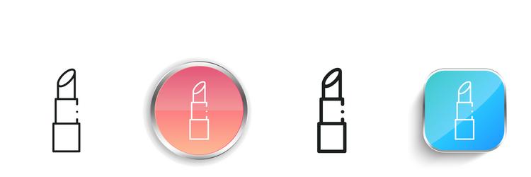 lipstick icon thin linear regular and button vector image