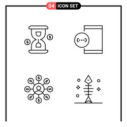 set 4 line style icons for web and mobile vector image