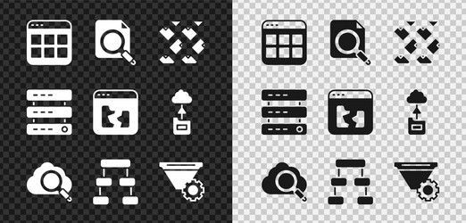 set browser files search concept with folder vector image