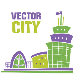 simple fantastic house city lettering use vector