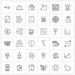 ui set 36 basic line icons mathematics vector image