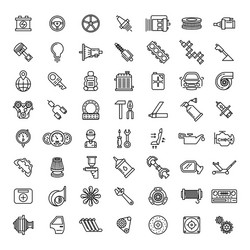 Automotive Parts Line Icons vector image