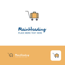 creative luggage cart logo design flat color vector