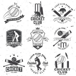 Cricket Club Badge Set Vector Image