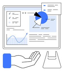 data dashboard with charts task checklist vector image