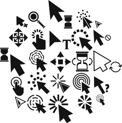 mouse cursor icons set simple style vector image