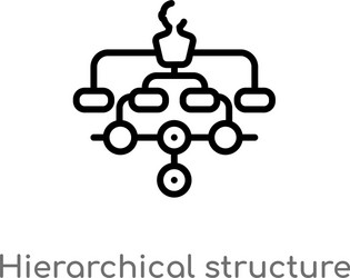 outline hierarchical structure icon isolated vector image