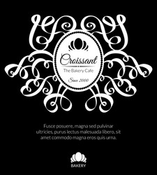 retro card with bakery logo label Vector Image