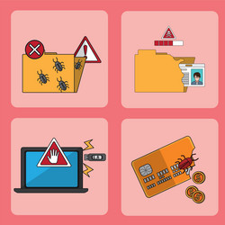 set of hacker icons vector image