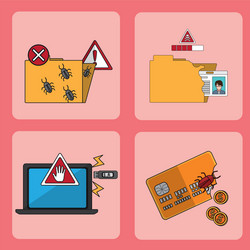 Set of hacker icons vector