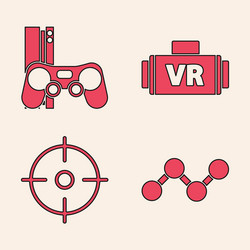 set share game console with joystick virtual vector image