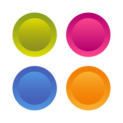 3d buttons for web design round frame set vector image