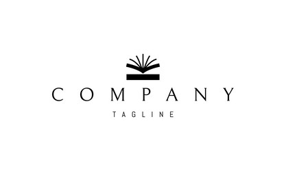 a logo with an abstract image of open vector image