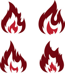 Abstract Flame Set Vector Image
