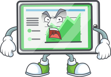 angry up chart horizontal table shape character vector image