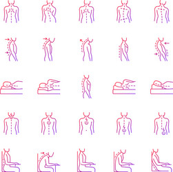 Back and posture problems gradient linear icons vector