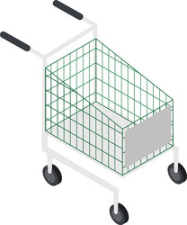isometric view featuring an empty shopping cart vector image
