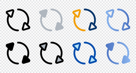 refresh icons in different style vector image