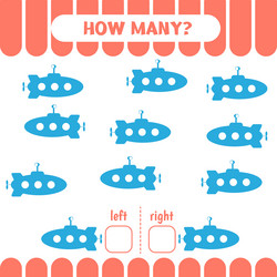 worksheet for kids to learn left and right count vector image