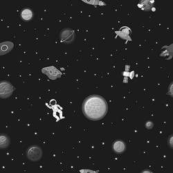 astronaut with rocket and alien in open space vector image