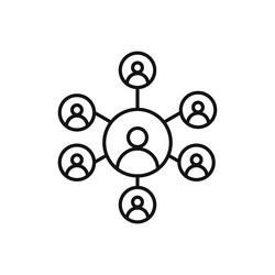 chart network icon simple thin line vector image