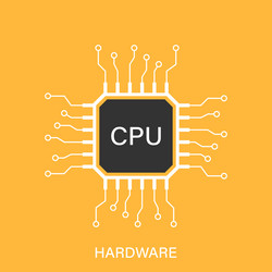 cpu for computer and smartphone icon in flat vector image