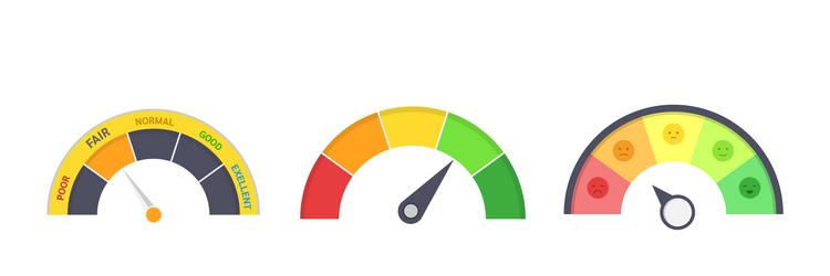 Credit limit indicators with color levels from vector