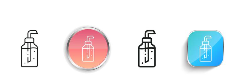 liquid soap icon thin linear regular and button vector image
