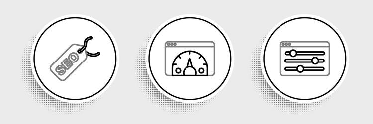 set line browser setting seo optimization vector image