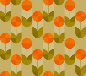 spring tulip in geometry style seamless pattern vector image