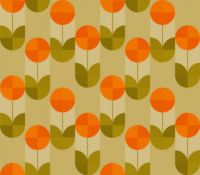 Spring tulip in geometry style seamless pattern vector