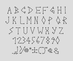 type letters numbers and punctuation marks hand vector image