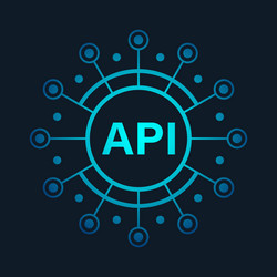 Api icon in flat style software integration vector