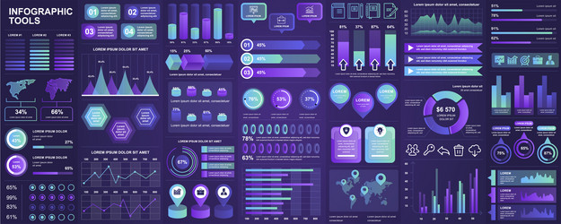 bundle infographic ui ux kit elements vector image