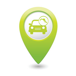 Car with fast refueling icon map pointer green vector