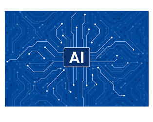 microchip in the circuit board artificial vector image
