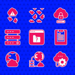 set file missing network cloud connection vector image