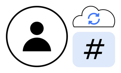user profile cloud sync and metadata tag feature vector image