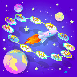circle of the zodiac in space Vector Image