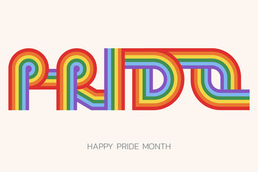 Lgbt pride month with typography text vector