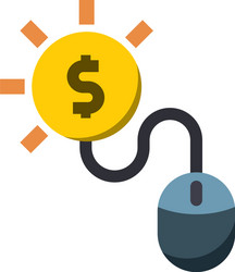 Pay per click flat color icon vector