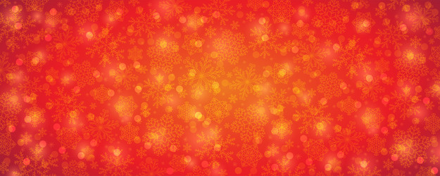 Red christmas banner with snowflakes and bokeh vector